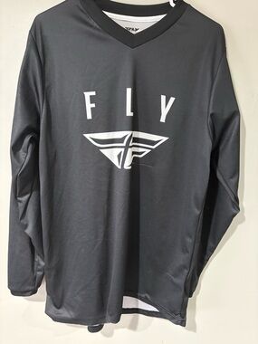 Men’s Fly Racing Black Long-Sleeve V-Neck Shirt